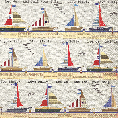 Ahoy Buoy Stripe Cocktail Napkins