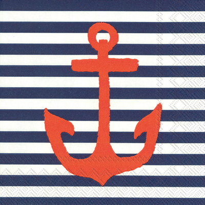 Yacht Club Anchor Blue Cocktail Napkins