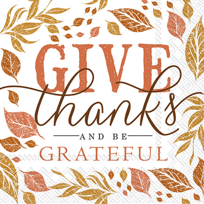 Rosanne Beck Give Thanks Cocktail Napkins