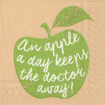 Brown Paper An Apple a Day Cocktail Napkins