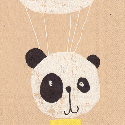 Brown Paper Panda on Tour Cocktail Napkins