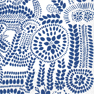 Marimekko Nasia White Blue Cocktail Napkins