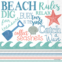 Beach Rules Cocktail Napkins