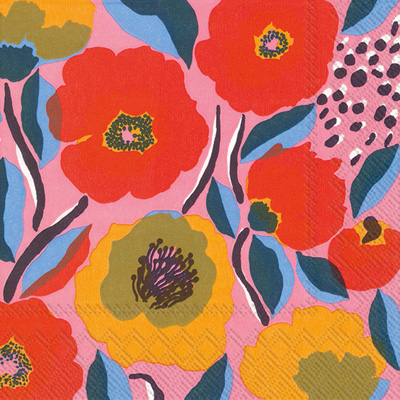 Marimekko Rosarium Rose Cocktail Napkins