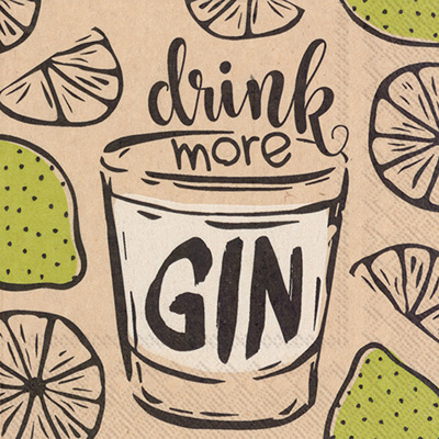 Drink More Gin Cocktail Napkins