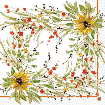 Rosanne Beck Sunflower Medley Cocktail Napkin