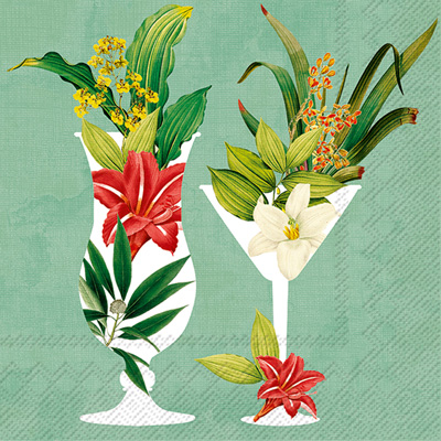 Cocktails in Paradise Mint Cocktail Napkins