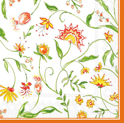 Rosanne Beck Ella Orange Cocktail Napkins