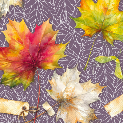 Country Leaves Lilac Cocktail Napkin