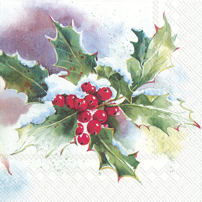 Winter Ilex Cocktail Napkin