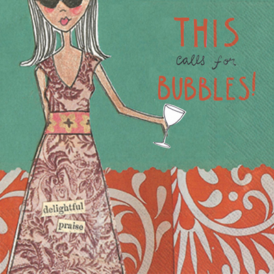 Curly Girl - Calls for Bubbles Cocktail Napkin