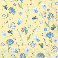 Flowers In Spring Cocktail Napkin yellow