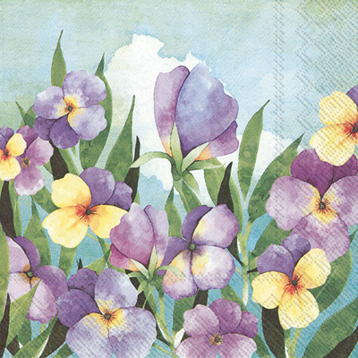 Violet Pansy Cocktail Napkin