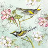 Birds Symphony Cocktail Napkin green