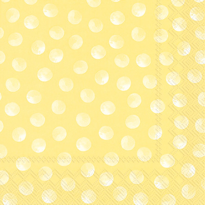 Piggy Dots Cocktail Napkin  yellow