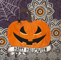 Happy Halloween Pumpkin Cocktail Napkin