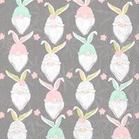 Bunny Gnome Pattern Cocktail Napkin