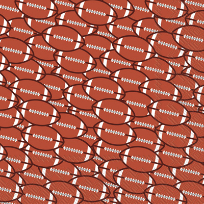 Football Brown Cocktail Napkin red