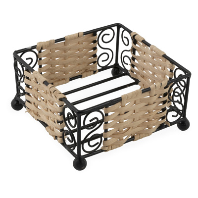 Wire & Rattan Cocktail Caddy