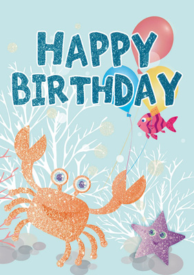 Cardooo Birthday Activity Card Under the Sea