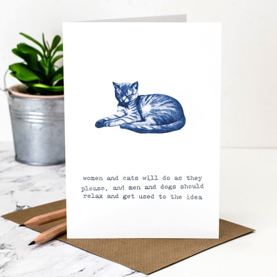 Coulson Macleod Cats Blue Greeting Card
