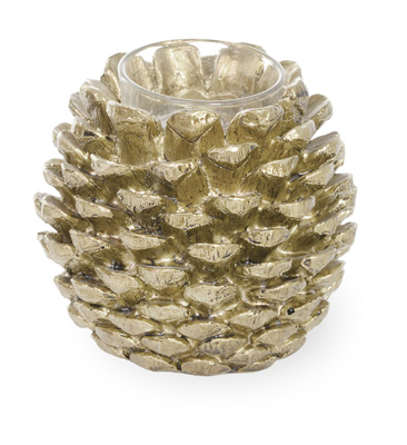 Pinecone Poetry Tealight Holder Gold