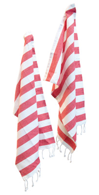 Red Stripes Tea Towels