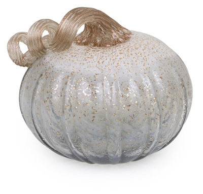 Small Twilight Grey Glass Pumpkin