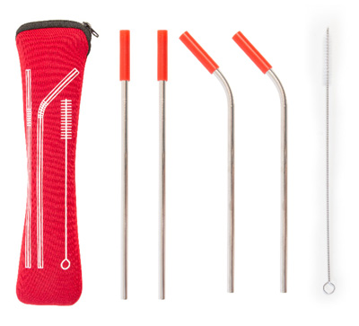 On-the-Go Red Straw Kit