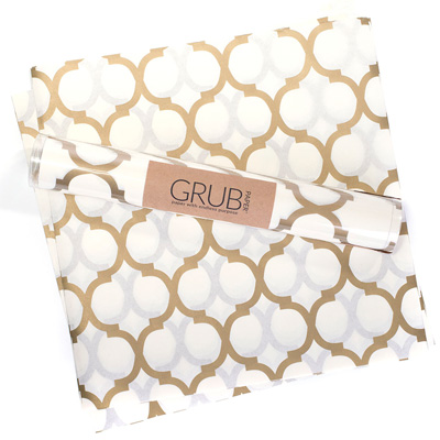 Eat Drink Host Grub Paper Gold Quatrefoil