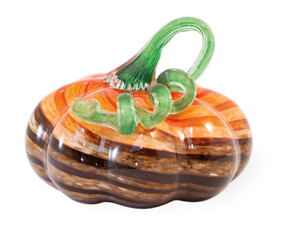 Brown & Orange Short Glass Pumpkin