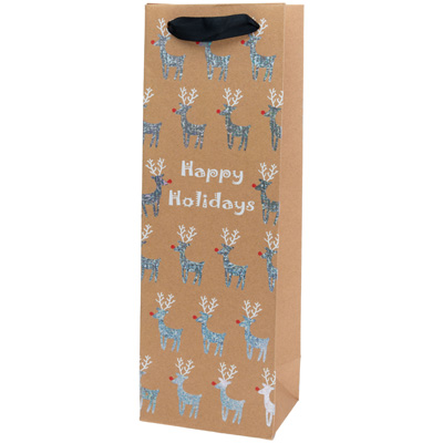 Happy Holidays Deer Bottle Bag