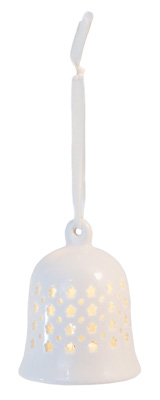 Alabaster Stars LED Bell Ornament