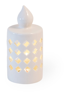 Alabaster Quatrafoil LED Candle