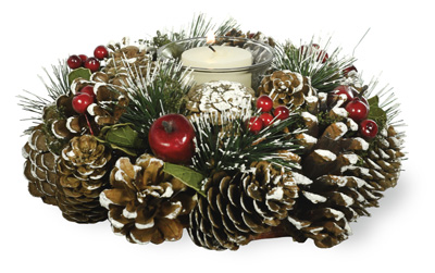 Pinecone Greens Candle Wreath