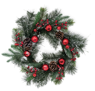 Frosted Tips Evergreen Wreath