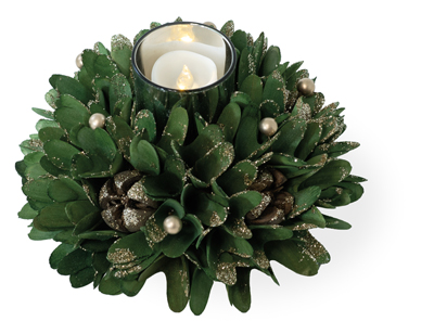 Gold Tip Yuletide Green Tealight Holder