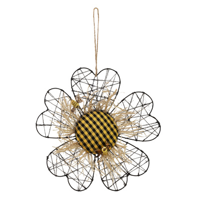 Large Wire Bee Flower Wall Decoration