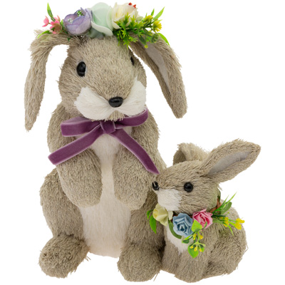 Mom & Baby Floral Crown Bunny