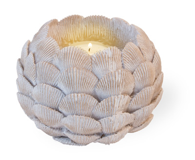 Golden Shell Votive Candle Holder