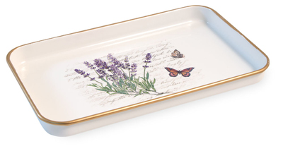 Lavender Butterfly Rectangle Tray