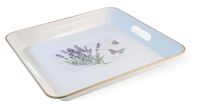 Lavender Butterfly Square Tray