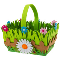 Daisy Flowers Picket Fence Basket