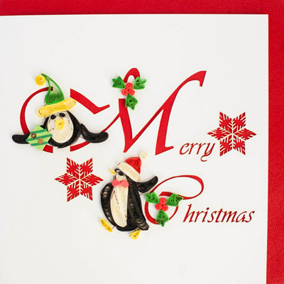 Quilling Card Penguin Christmas