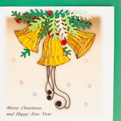 Quilling Card Three Bells