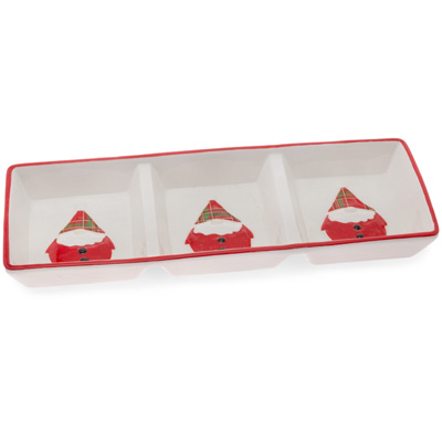 Wallace Plaid Santa Gnome Triple Platter