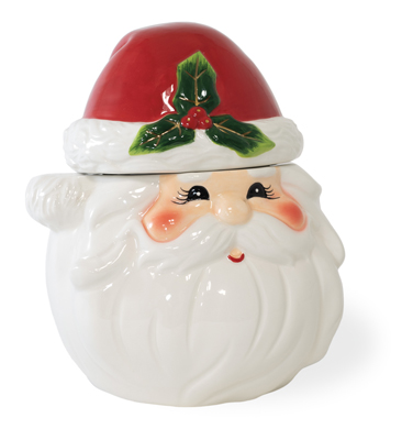 Holly & Ivy Santa Cookie Jar