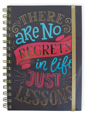 No Regrets Wire Notebook with Band Large
