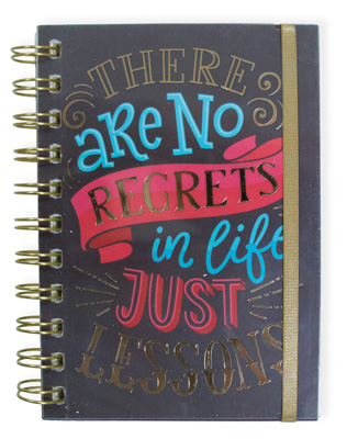 No Regrets Wire Notebook with Band Small