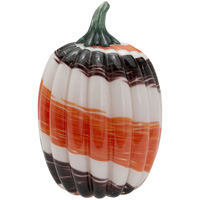 Large Autumn Swirl Glass Pumpkin